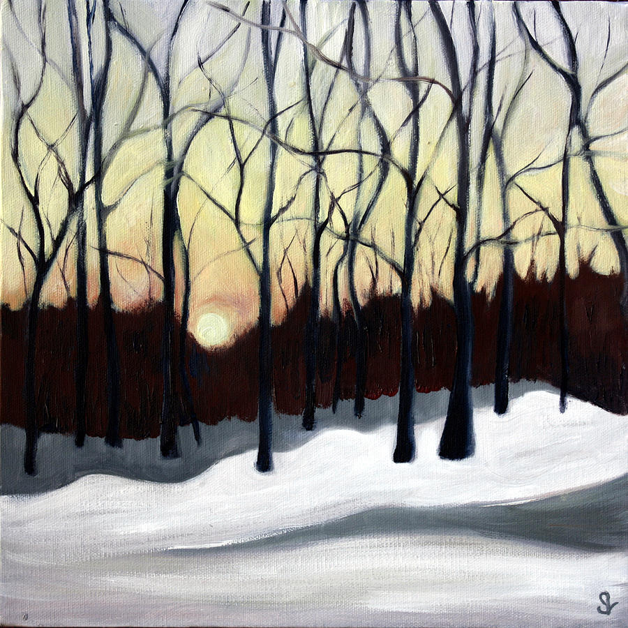 Niagara Winter Morning 2 Painting by Sarah Lynch