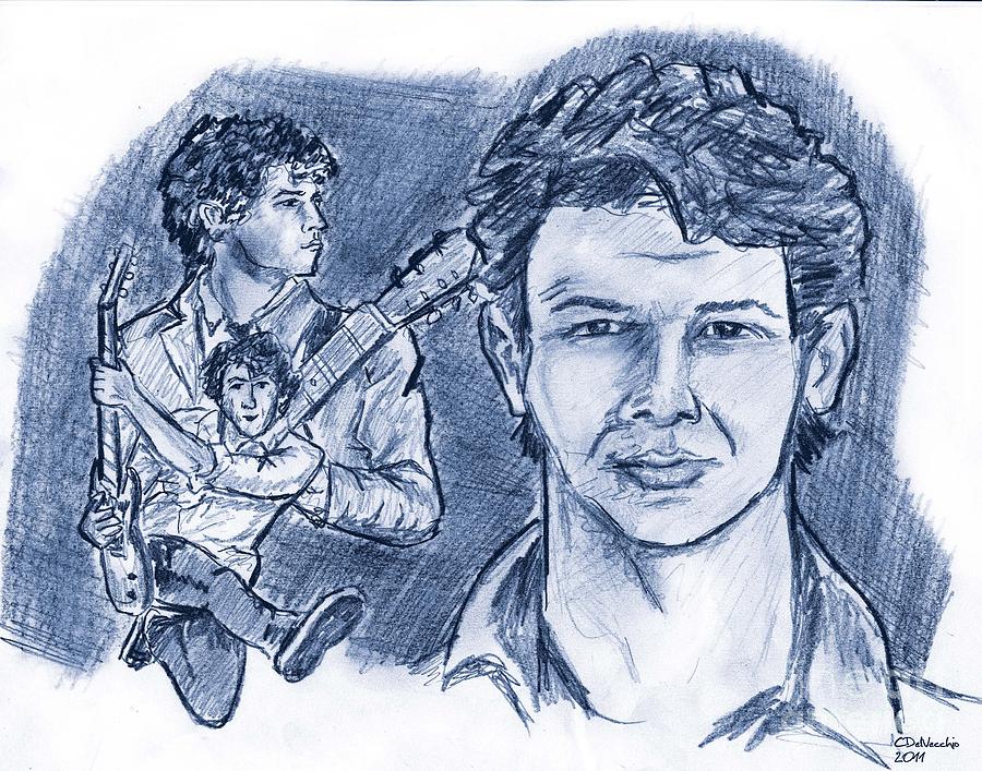 Nick Jonas Advocate Drawing by Chris DelVecchio