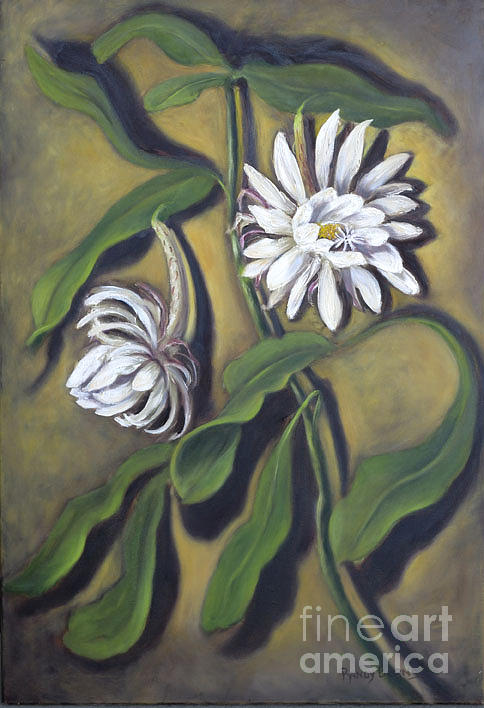 Night Blooming Cereus Painting by Rand Burns
