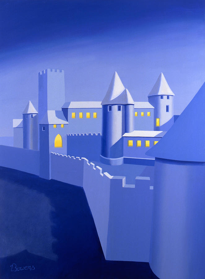 Castle Painting - Night Castle by John Bowers