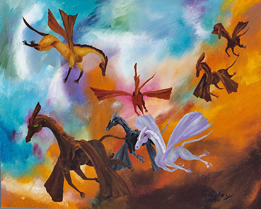 Night Flyers Painting by Gail Daley