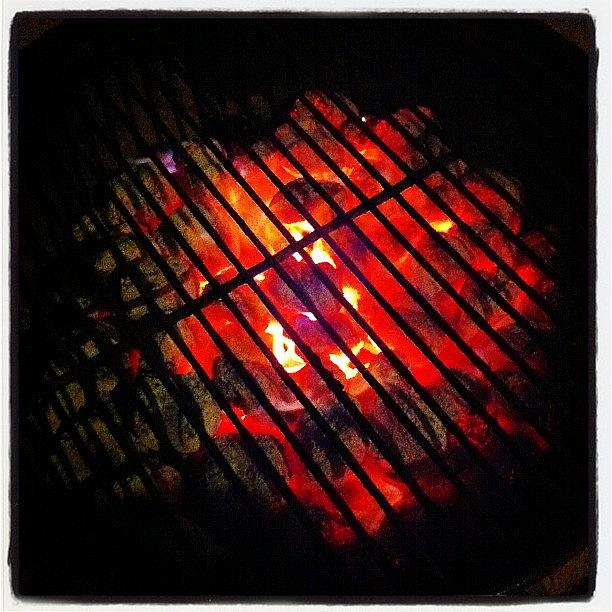 Charcoal Photograph - Night Grill by Justin Whedon