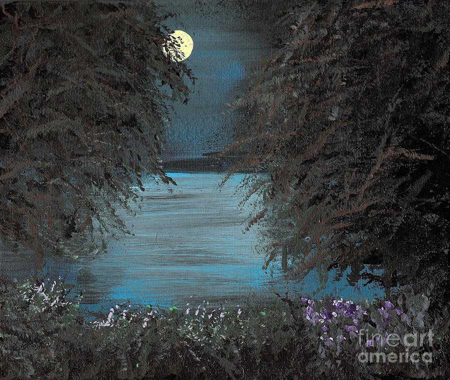 Night In The Bayou Painting by Alys Caviness-Gober