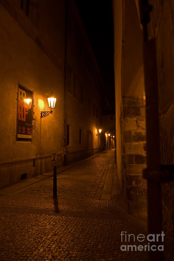Night light in Prague Photograph by Jorgen Norgaard