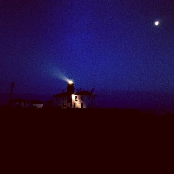 Lighthouse Photograph - #night #lighthouse #shoreline by Billy Bateman