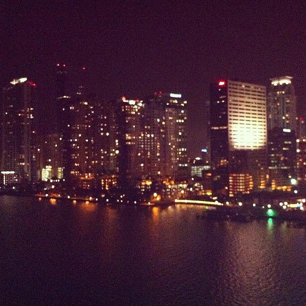 Night Miami Skyline Photograph by Cheryl Matochik