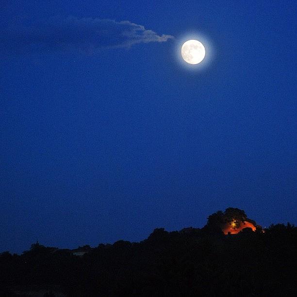 Nature Photograph - #night #nighttime #dark #nightsky #moon by Val Lao