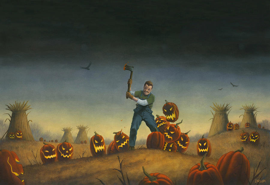 Fantasy Painting - Night of the Jack-O-Lanterns by Stacy Drum