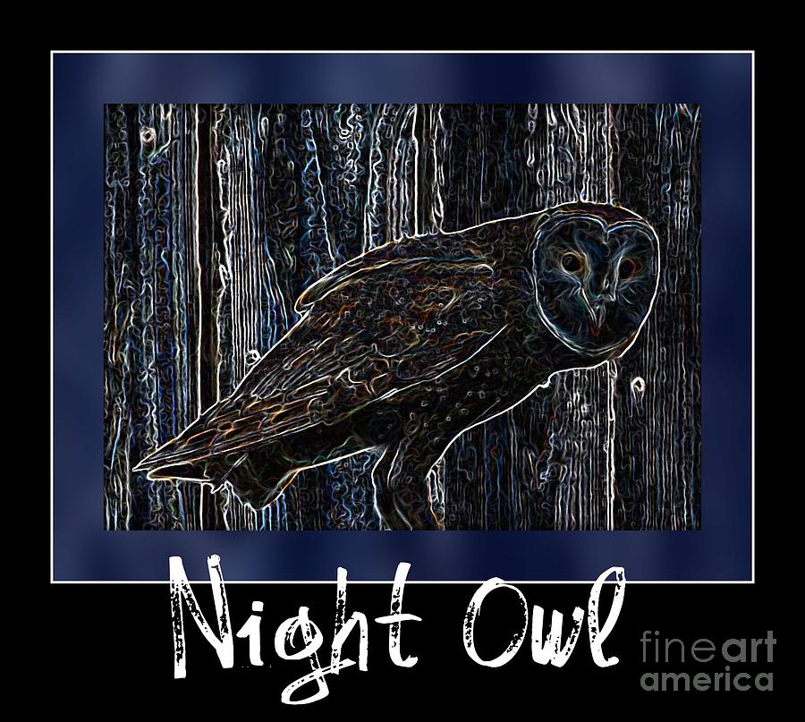 Night Owl Poster - Digital Art Photograph by Carol Groenen