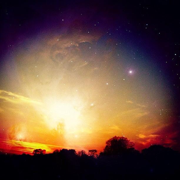 England Photograph - Night Sky! Instagram #  #sundown #sky by Rob Harris