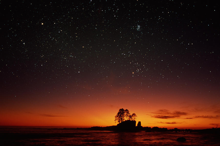 Taurus Photograph - Night Sky & Sunset by David Nunuk