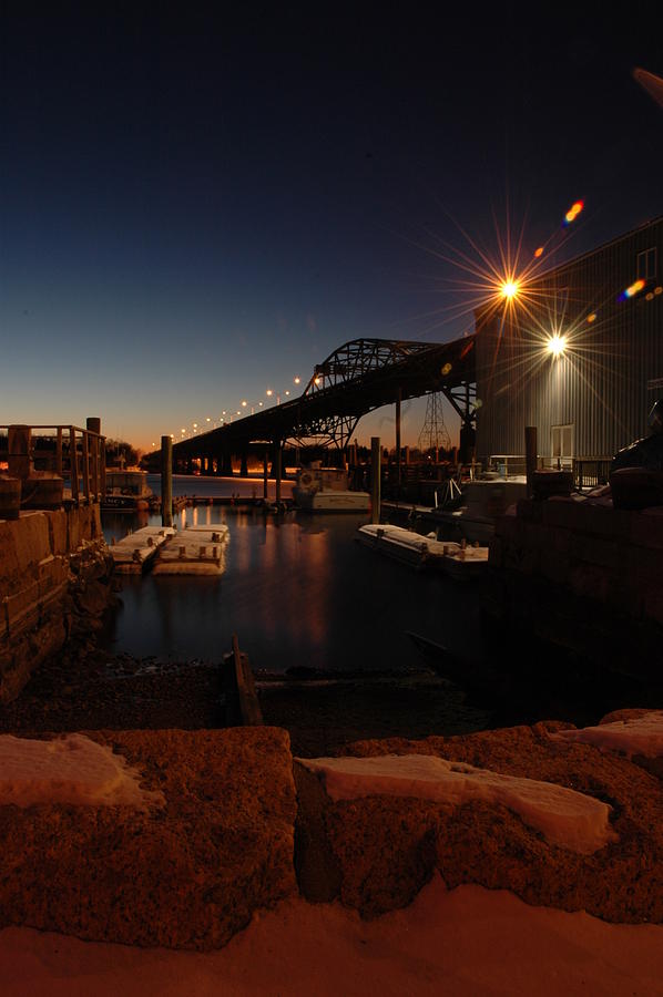 Boat Photograph - Night Tiverton Bridge by Rafael Figueroa