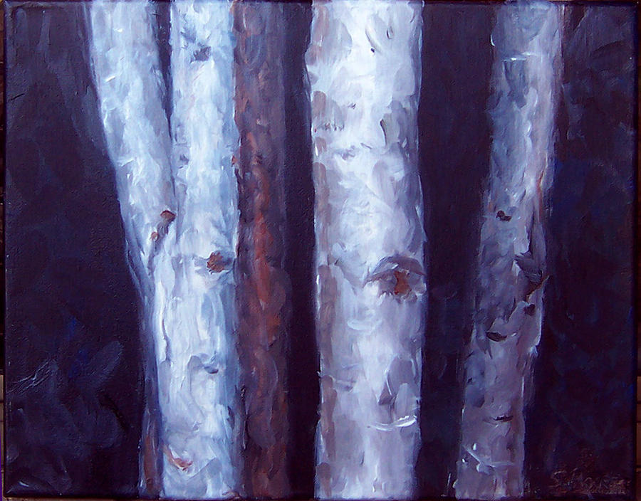 Night Trees Painting by Susan Moore