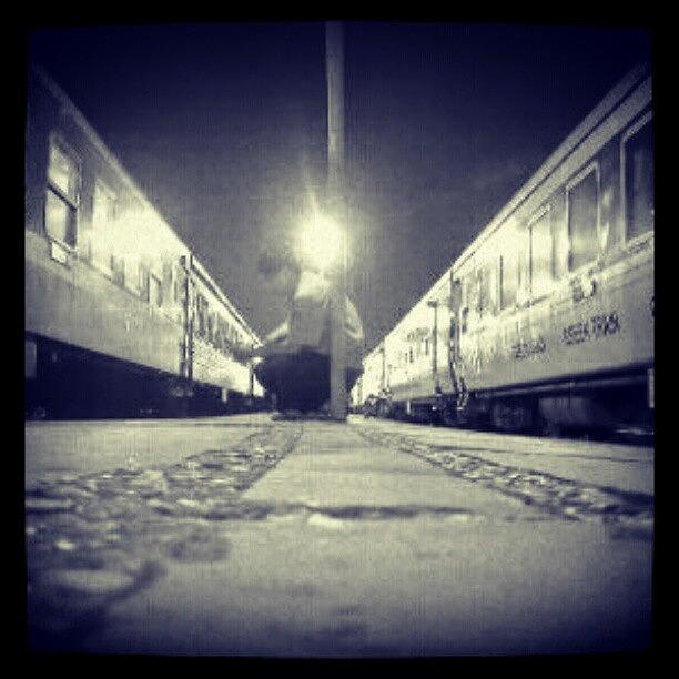 Train Photograph - Nightshift At The Train Station by Mary Carter