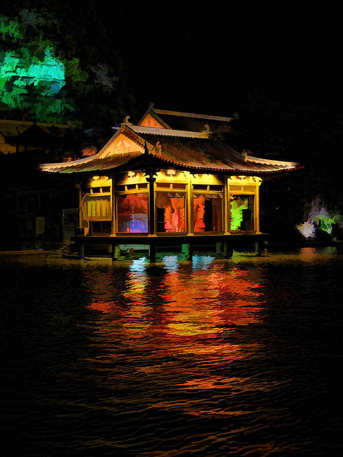 Nighttime Li River Cruise - Guilin China 2 Photograph by Helaine Cummins