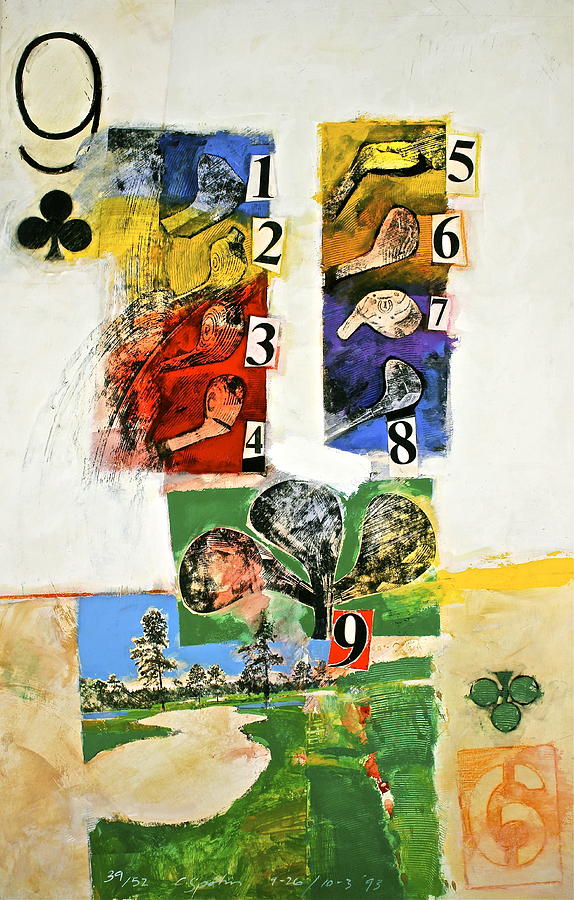 Nine of Clubs 39-52 Painting by Cliff Spohn