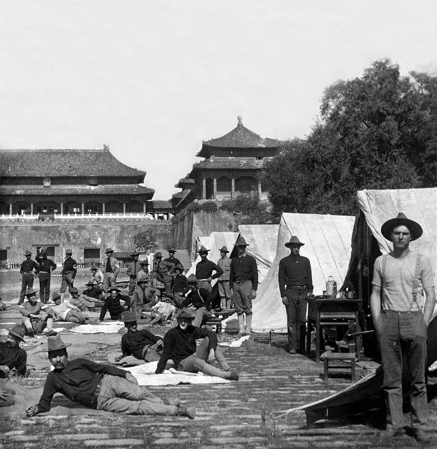 Ninth US Infantry in Peking - China   c 1908 Photograph by International  Images
