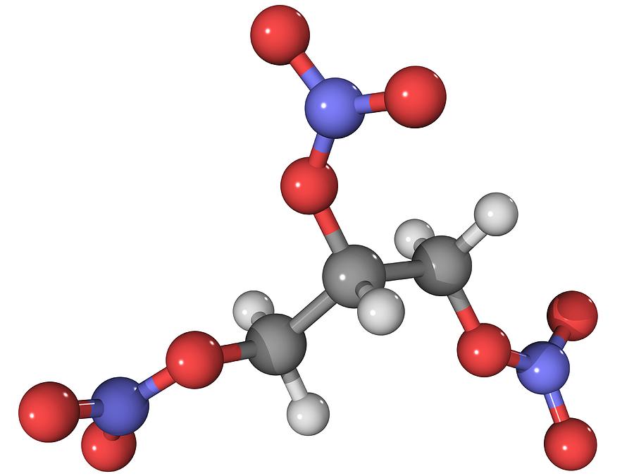 Molecular Photograph - Nitroglycerin Molecule by Laguna Design