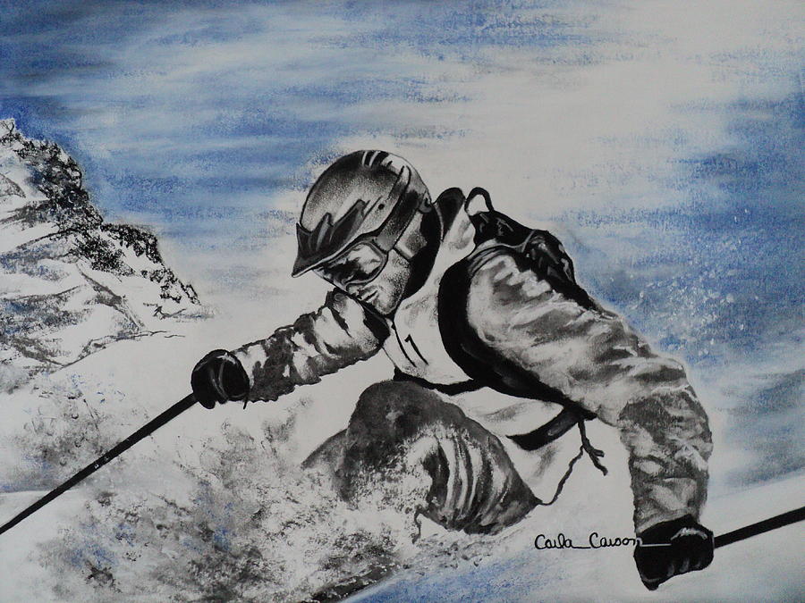 Mountain Drawing - No Fear by Carla Carson