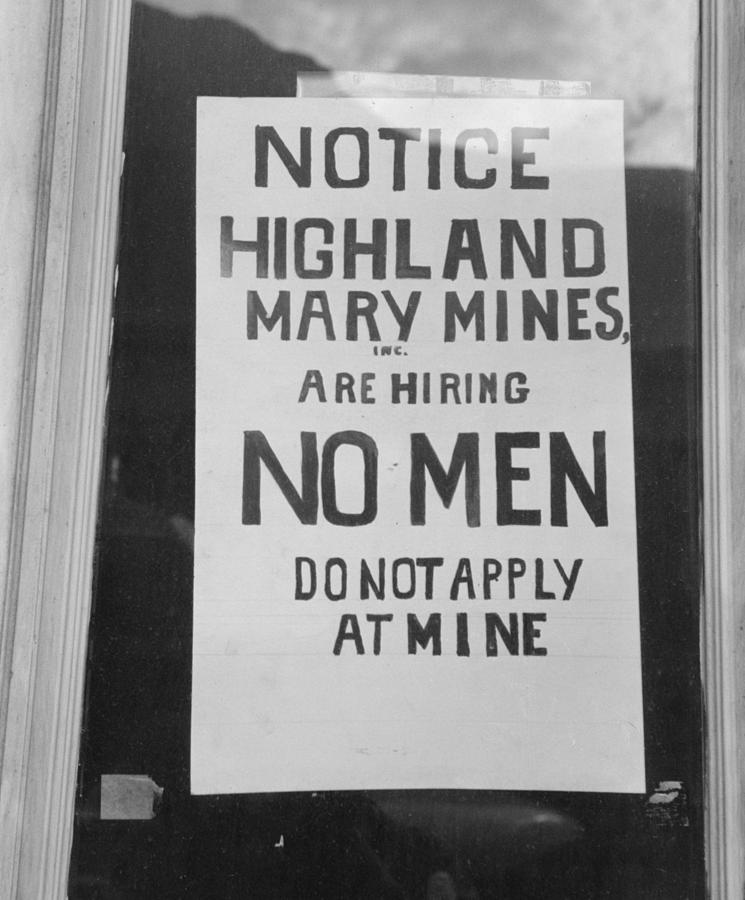 History Photograph - No Jobs Available Sign. Notice-highland by Everett
