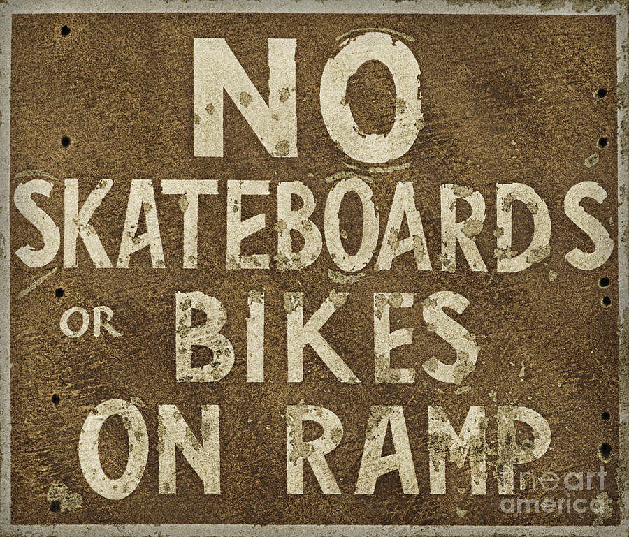 No Skateboards or Bikes On Ramp  Photograph by Anne Kitzman