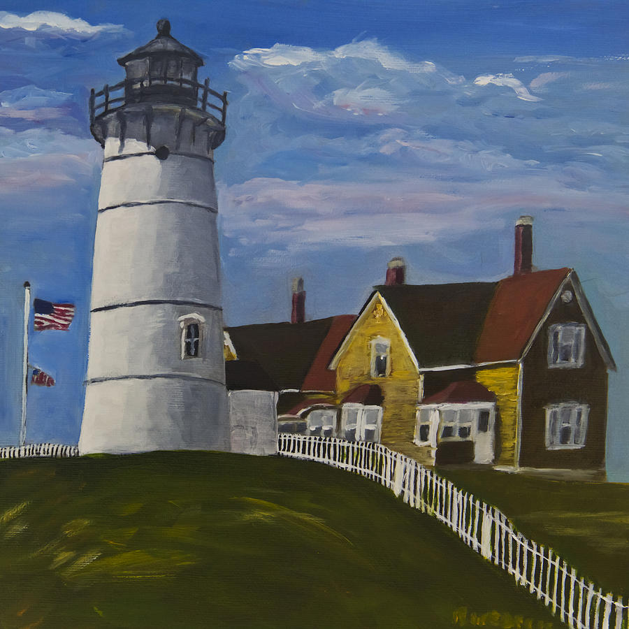 Lighthouse Painting - Nobska Light by Roger Wedegis