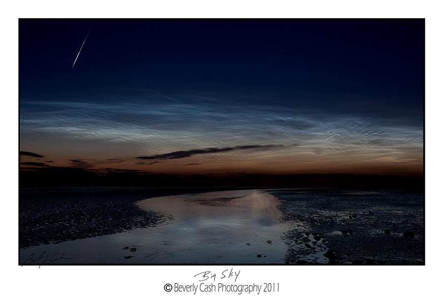 Noctilucent Clouds and shooting star Photograph by B Cash