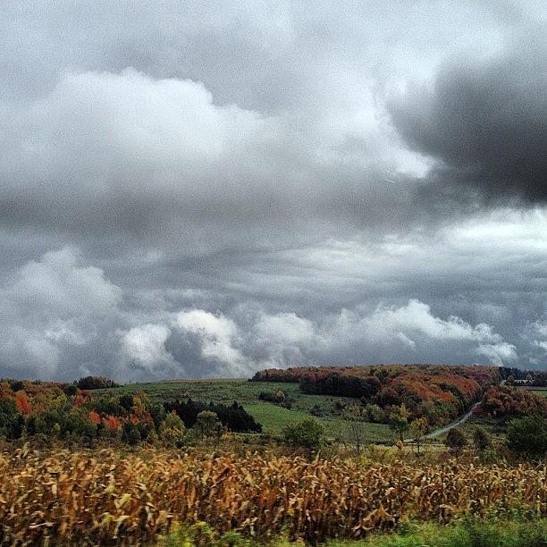 Fall Photograph - #nofilter #cloudporn #corn #hills by Maria Sodaro