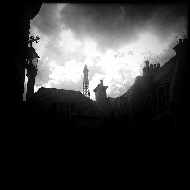 Silhouette Photograph - #noir #francepavilion #epcot #wdw #sky by James Roberts