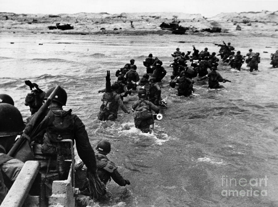 Normandy Landing Photograph by Photo Researchers