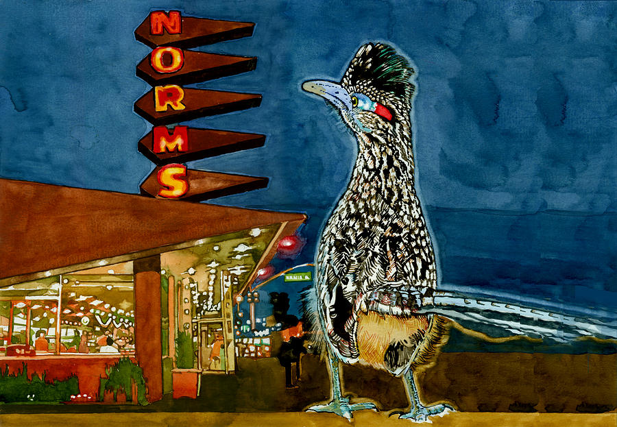 Roadrunner Painting - Norms Roadrunner by Cecily Willis