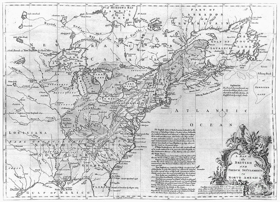 NORTH AMERICA MAP, c1754 by Granger