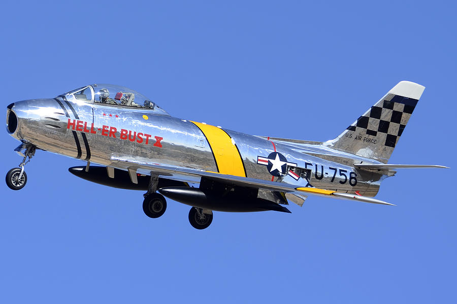 North American F-86E Sabre NX1F Hell er Bust Davis-Monthan AFB March 4 2012 Photograph by Brian Lockett