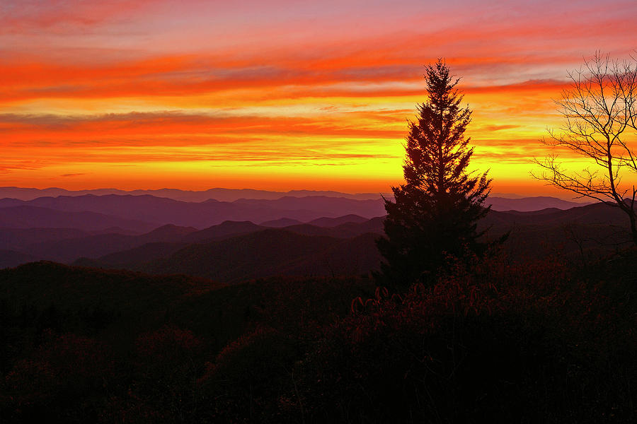North Carolina mountain sunset. Photograph by Ulrich Burkhalter