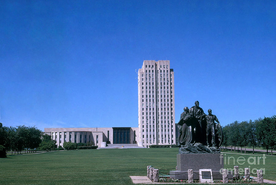 North Dakota State Capitol Photograph by Photo Researchers