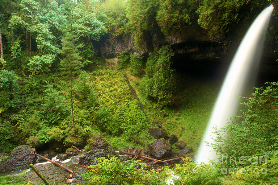 Silver Falls Photograph - North Falls Waterfall by Adam Jewell