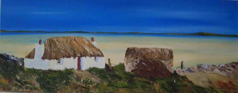 Beach Painting - North Uist Stonehouse by Margaret Denholm