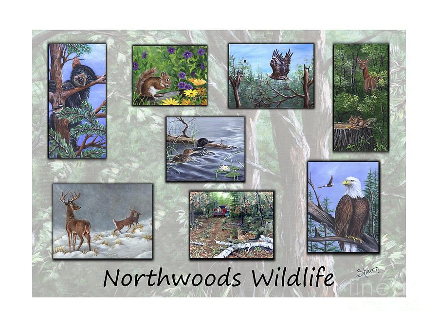 Northwoods Wildlife Painting by Sharon Molinaro
