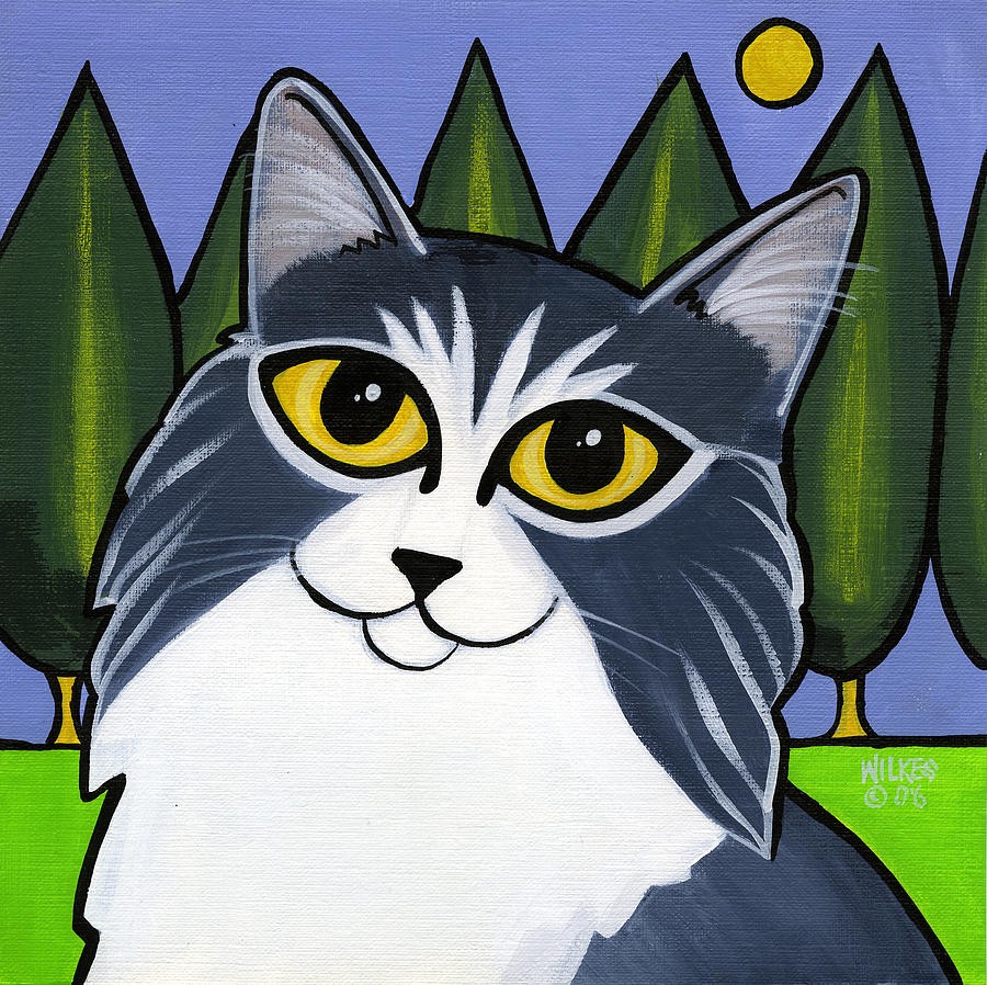 Norwegian Forest Cat Painting by Leanne Wilkes