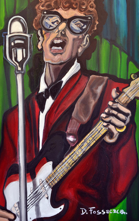 Buddy Holly Painting - Not Fade Away-Buddy Holly by David Fossaceca