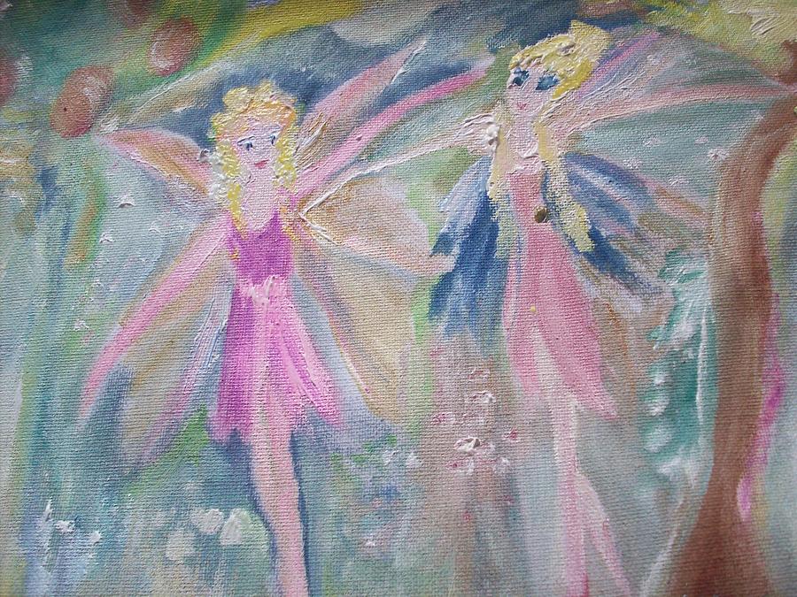 Not so dizzy fairies Painting by Judith Desrosiers