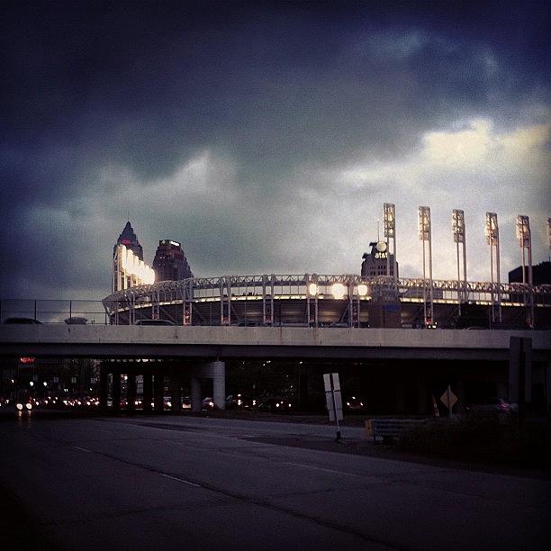 Cleveland Photograph - Not the Best Night for Baseball by Matthew Barker