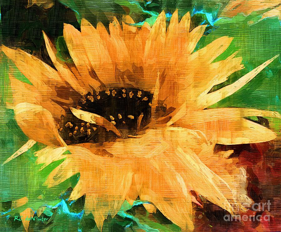 Not Your Mothers Sunflower Painting by RC DeWinter