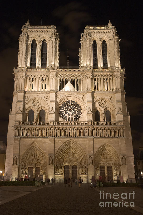 Notre Dame de Paris by night I Photograph by Fabrizio Ruggeri
