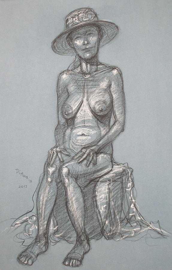 Nova Cynthia with Hat Drawing by Donelli  DiMaria