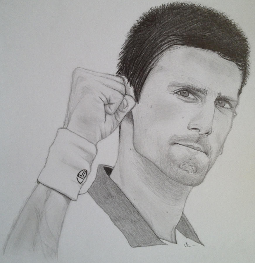 Novak Djokovic Drawing By Andrew Nelson Pixels