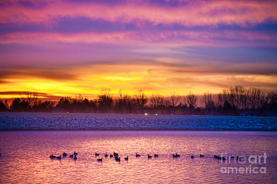 November Lagerman Reservoir Sunrise Photograph