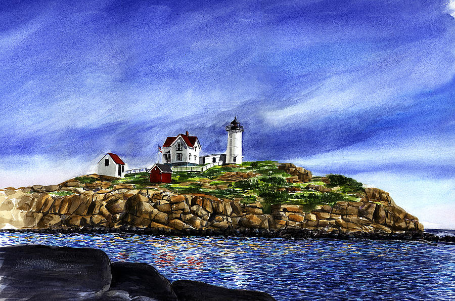 Lighthouse Painting - Nubble Light Summer by Paul Gardner