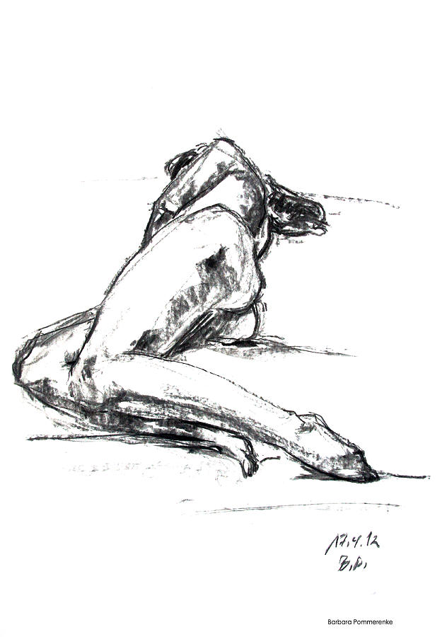 Nude 17-04-12-1 Drawing by Barbara Pommerenke