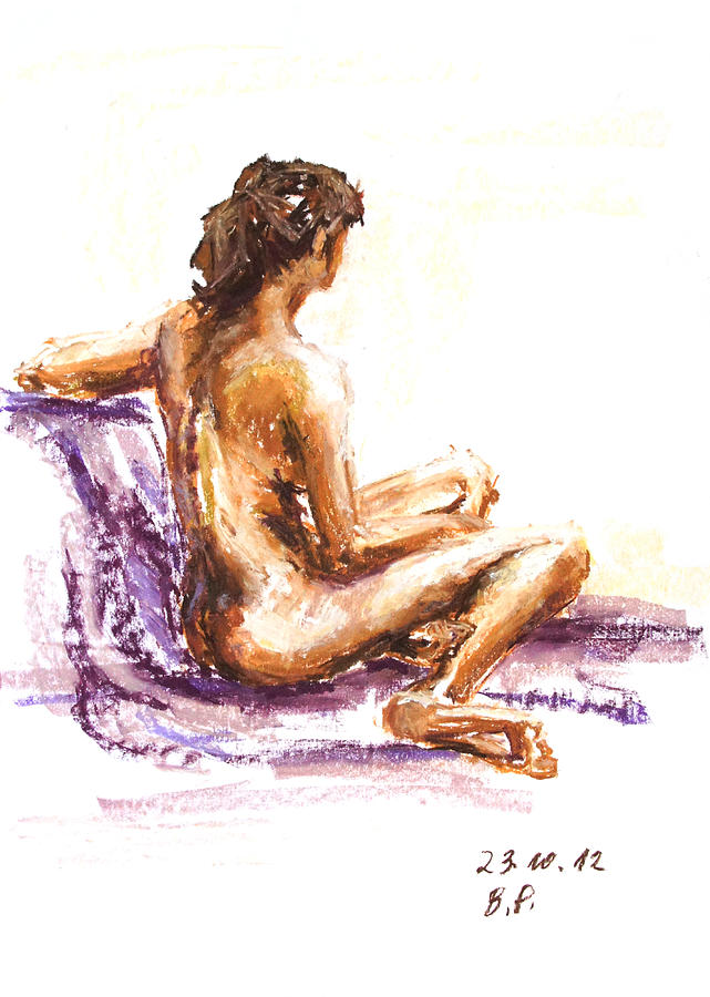 Nude 23-10-12-3 Drawing by Barbara Pommerenke